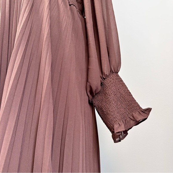 Ever New Women’s Leighton Curve Pleated Midi Dress Size  16 Chocolate Brown NWT - Picture 10 of 13